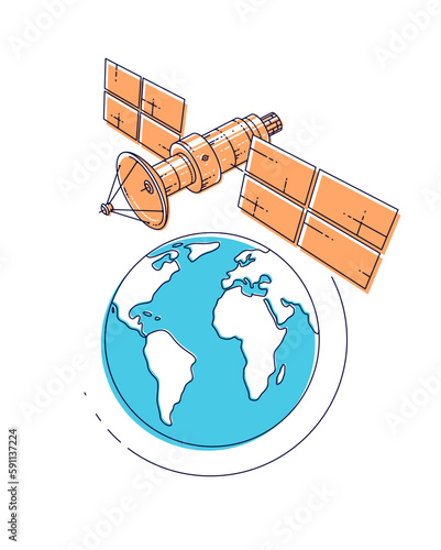 Satellite flying orbital fl...