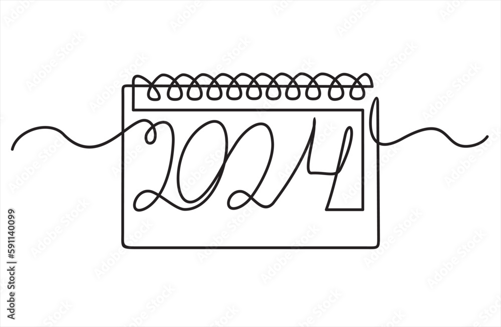 Loose leaf Calendar Continuous Line Drawing One Line Art Of Calendar loose-leaf-calendar-continuous-line-drawing-one-line-art-of-calendar
