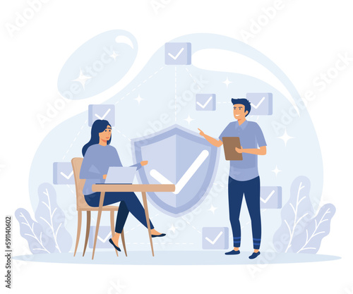 Application service concept, SaaS technology, packaged software, decentralized application, cloud computing, software licensing, flat vector modern illustration