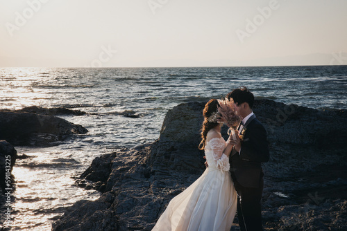 海でウェディング