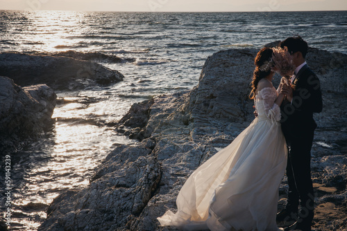 海でウェディング