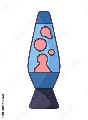 Retro game concept. Vintage lava lamp with pink liquid. Social networks and messengers. St. Valentines Day, romance and nostalgia. Groovy vibe. Cartoon flat vector illustration