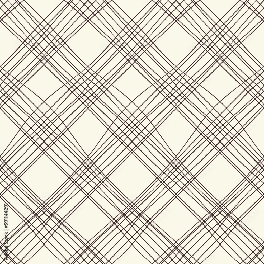 Plaid seamless pattern with hand-drawn crosing diagonal lines. Checkered vector background. Plaid seamless pattern with hand-drawn crosing diagonal lines. Checkered vector background.