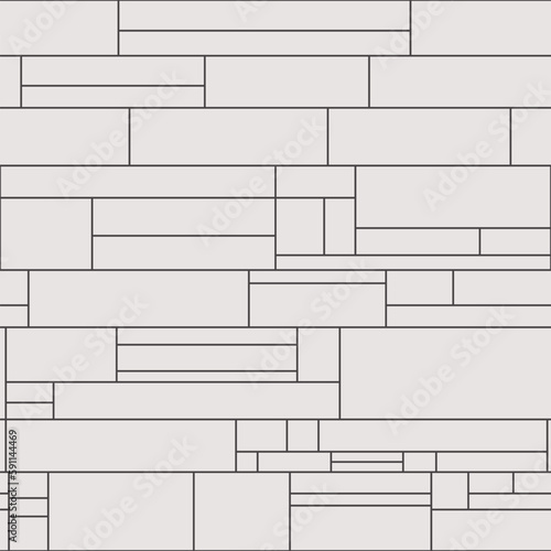 Endless pavement vector decor. Stone structure poster. Monochrome wallpaper. Wall seamless pattern.