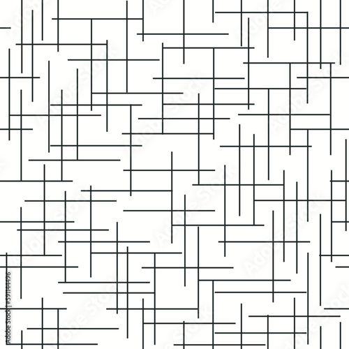Grid lines seamless pattern. Black horizontal and vertical grid lines; seamless pattern.