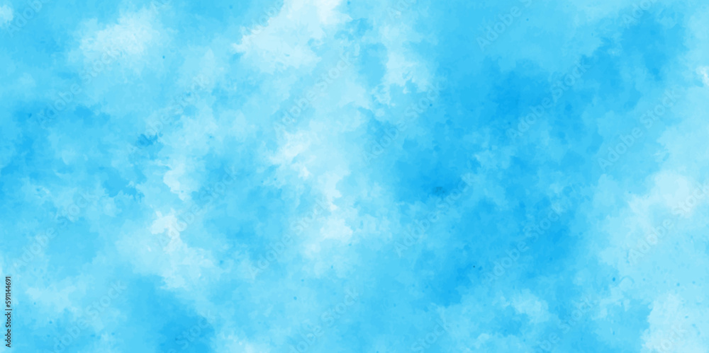 Obraz premium abstract blue watercolor background with colors . watercolor scraped grungy background . This watercolor design with watercolor texture on white background .Background with clouds on blue sky.