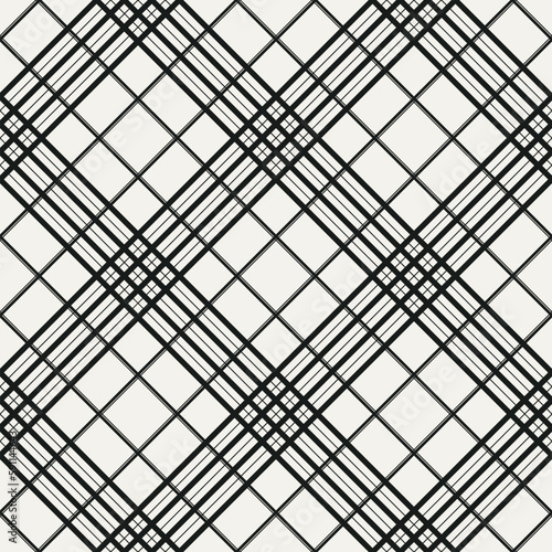 Scottish oblique cells seamless pattern on white vector background.