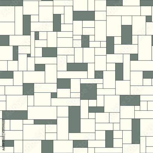 Rectangle structure repeat wallpaper. Creative architecture decor. Geometric print vector. Bathroom print seamless pattern.