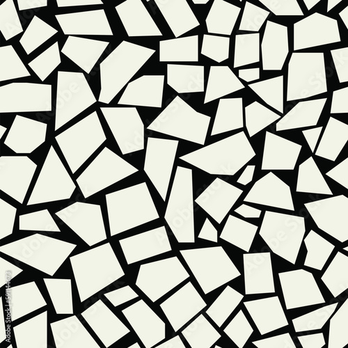 Pavement structure vector decor. Wallpaper marble mosaic. Monochrome seamless pattern. Sidewalk urban poster.