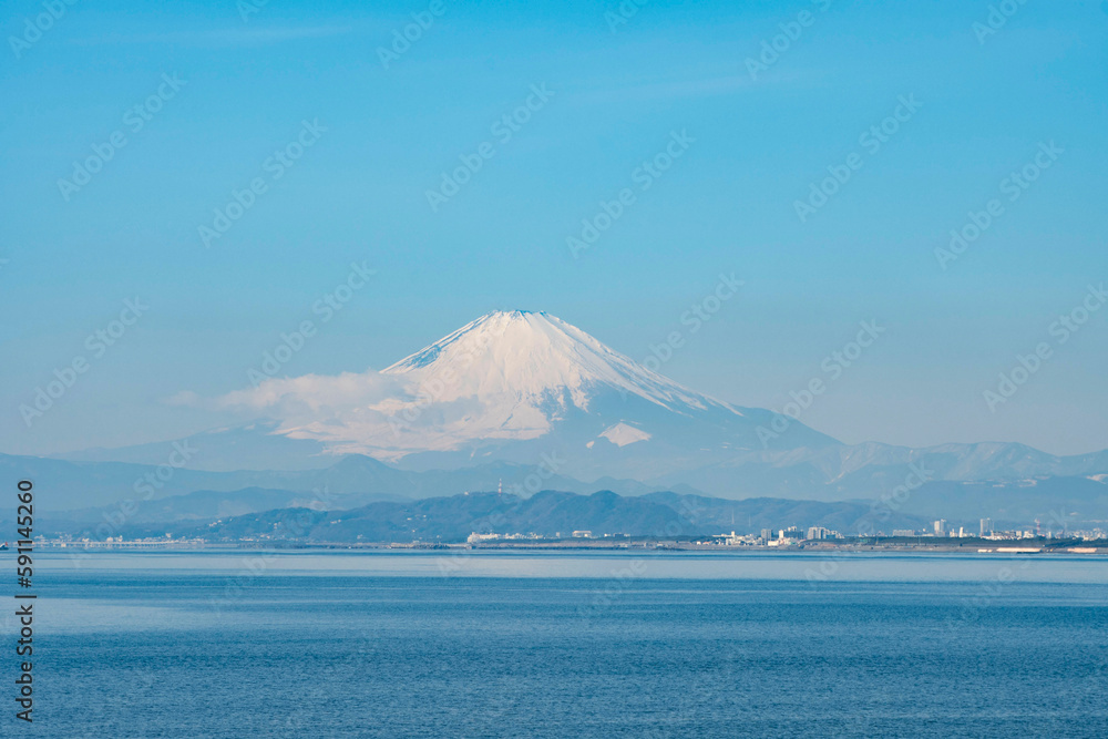 青空の中の富士山 青空の中の富士山