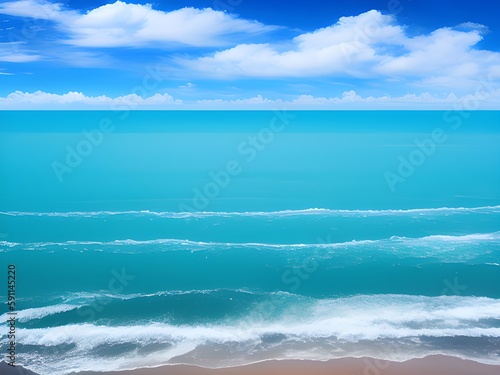 beautiful tropical beach with sea waves and blue sky