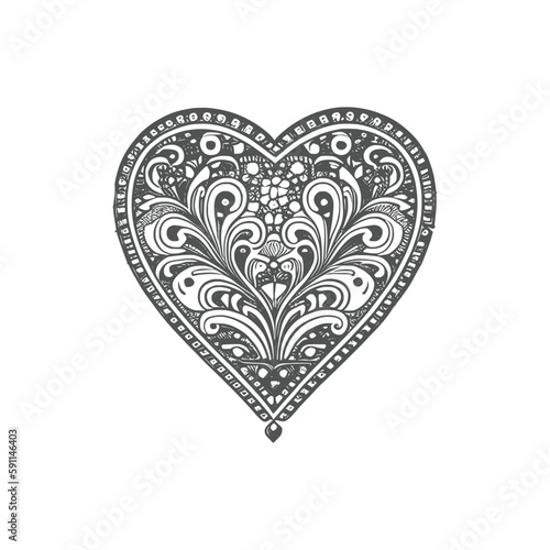 The heart-shaped frames ornate and floral elements are beautifully background for invitation card.