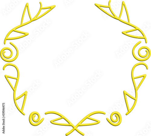 3D yellow ceremonial frame