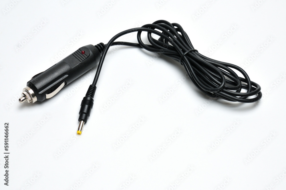 12 volt car adapter on a white background 12 volt car adapter on a white background