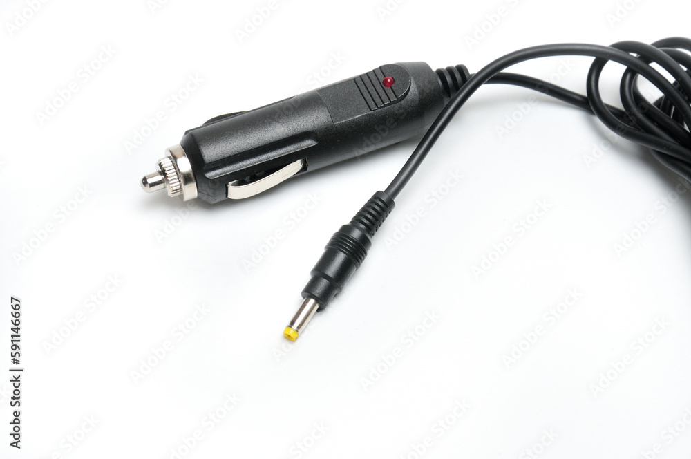 12 volt car adapter on a white background 12 volt car adapter on a white background