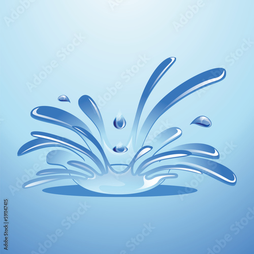 Water splashes vector element. Water droplets which are scatter.