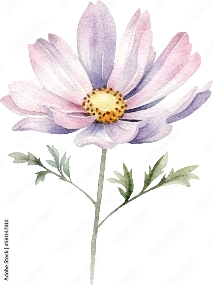 Flower watercolour created with Generative AI technology Flower watercolour created with Generative AI technology