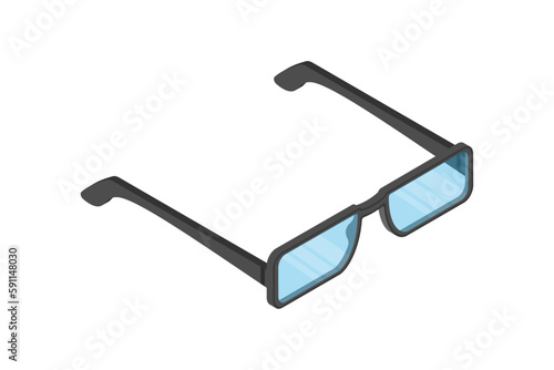 Isometric 3d glasses isolated on white