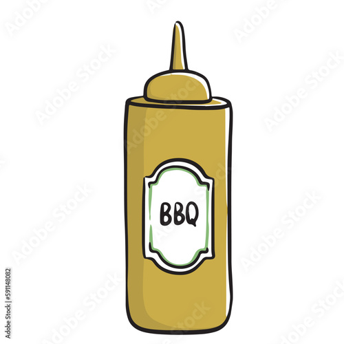 Vector illustration of BBQ elements isolated on white. American national food.