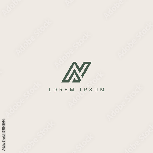 Modern unique letter NA AN logo icon design template elements.