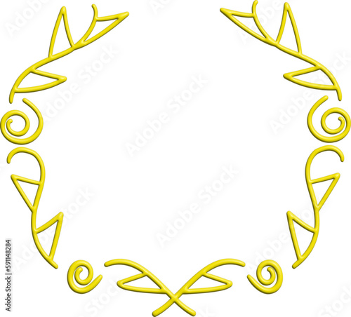 3D yellow ceremonial frame