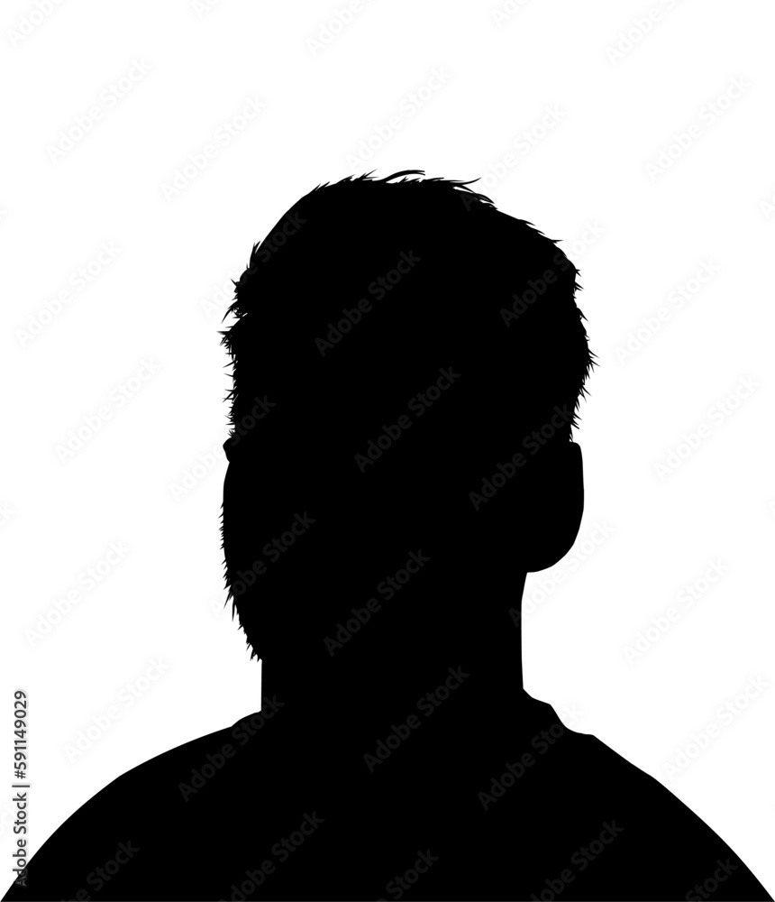 Silhouette of the Portrait of the Man or Guy for Profile Picture, Apps, Website or Graphic Design Element. Vector Illustration Silhouette of the Portrait of the Man or Guy for Profile Picture, Apps, Website or Graphic Design Element. Vector Illustration
