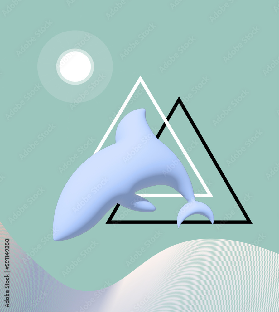 Fototapeta premium Shark Abstract Minimalistic Design