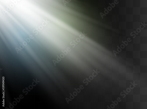 Vector transparent sunlight special lens flash light effect.