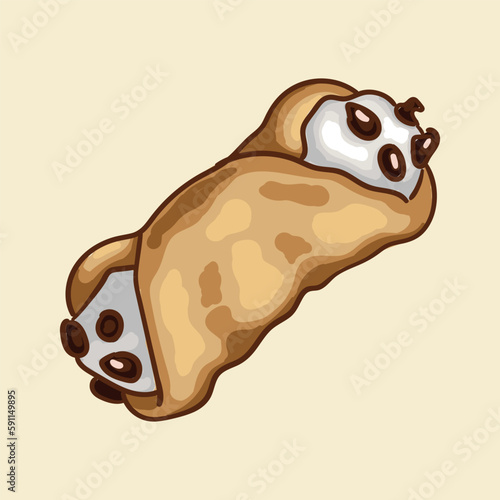 Traditional Sicilian dessert "Cannoli" tubes
