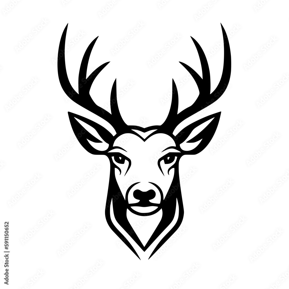 Deer head vector illustration isolated on transparent background