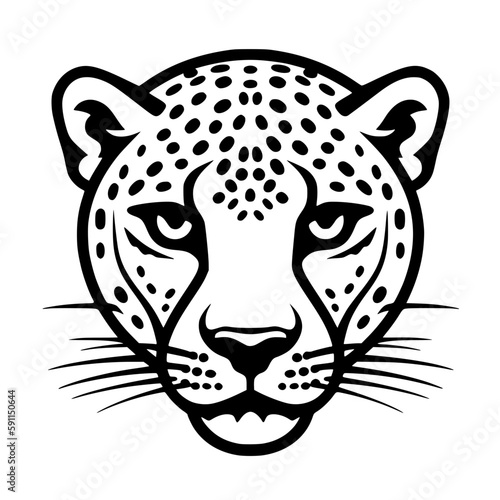 Cheetah head vector illustration isolated on transparent background