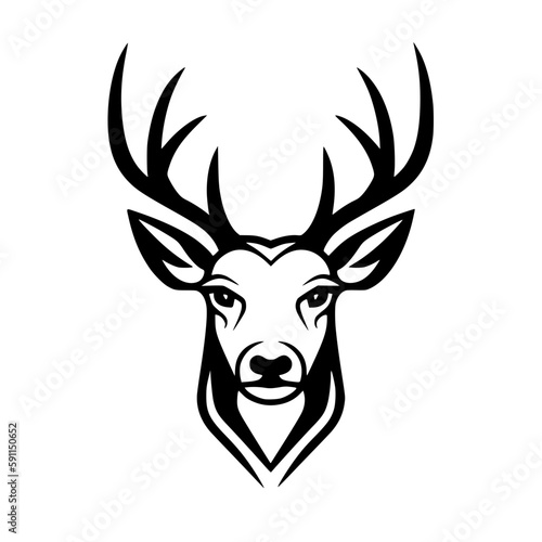 Deer head vector illustration isolated on transparent background