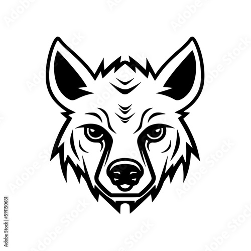 Hyena head vector illustration isolated on transparent background