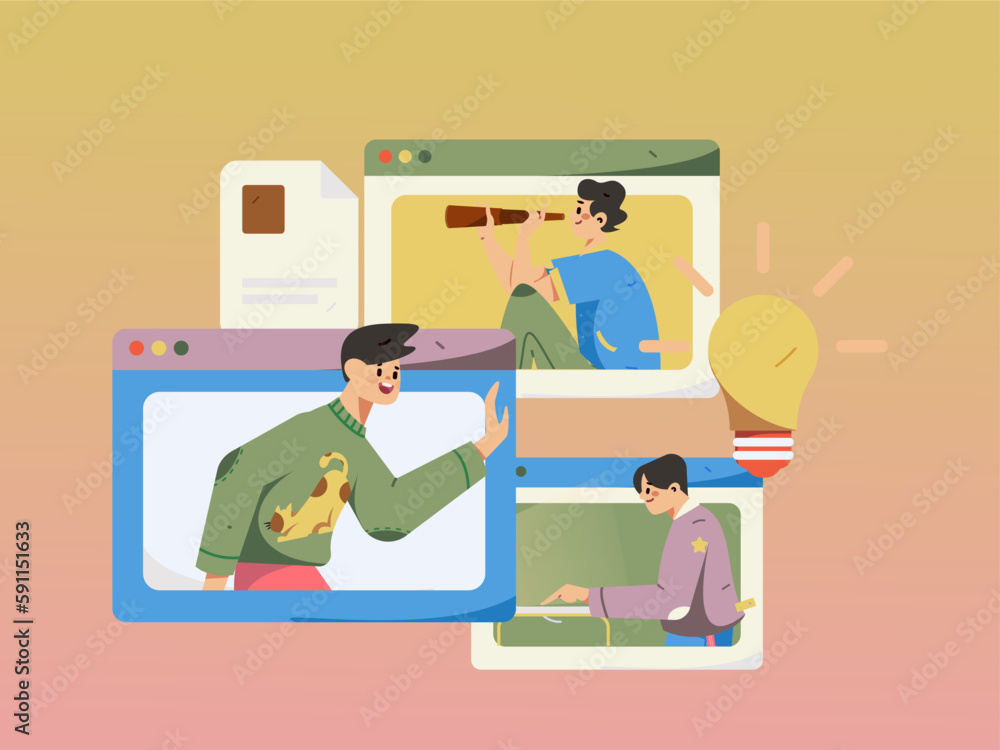 Business people working in flat vector concept operation hand drawn illustration
Business people working in flat vector concept operation hand drawn illustration