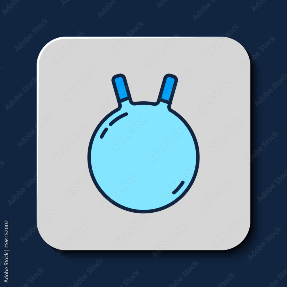 Filled outline Kettlebell icon isolated on blue background. Sport equipment. Vector Filled outline Kettlebell icon isolated on blue background. Sport equipment. Vector