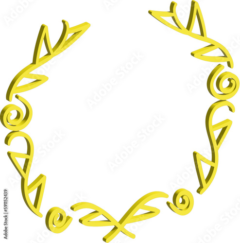 3D yellow ceremonial frame