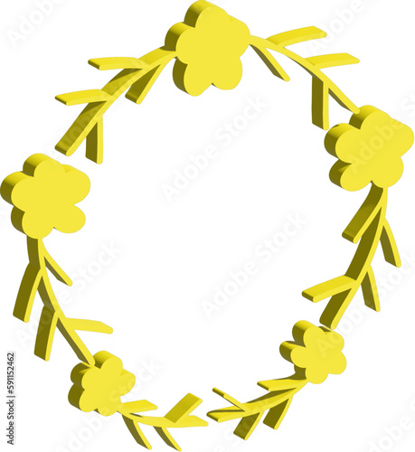 3D yellow ceremonial frame