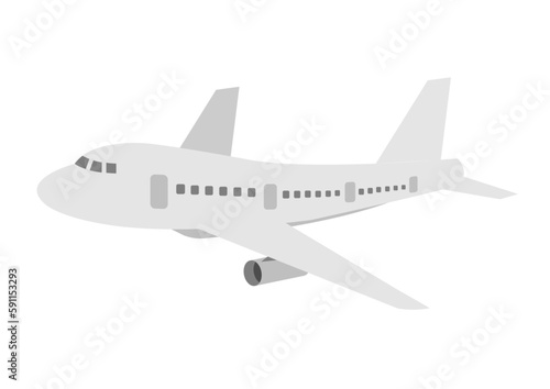 空を飛ぶ飛行機のイラスト_2
