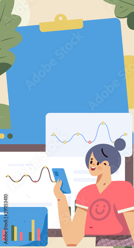Business people working in flat vector concept operation hand drawn illustration
