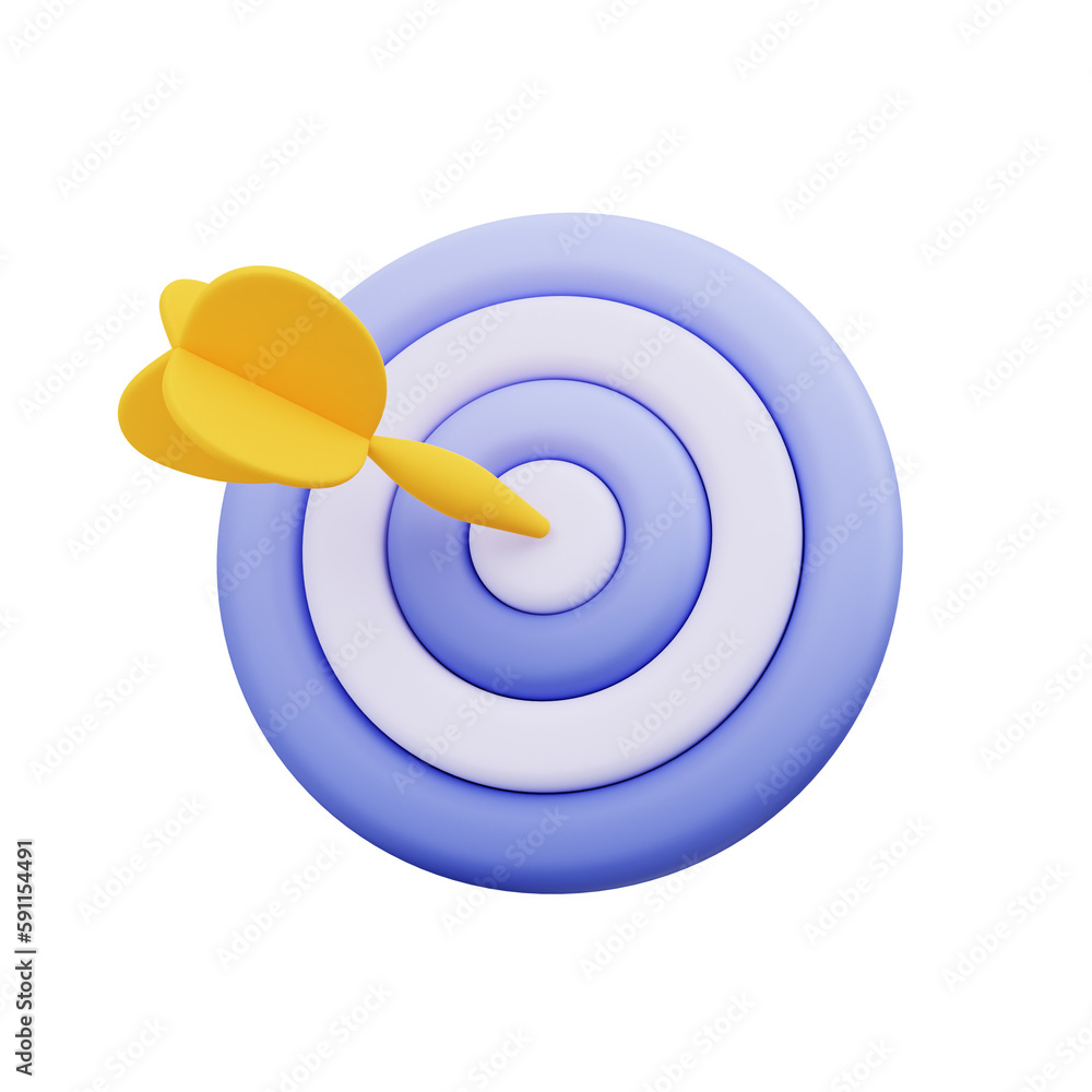 dartboard with yellow arrow. purpose icon isolated. 3d illustration PNG file dartboard with yellow arrow. purpose icon isolated. 3d illustration PNG file