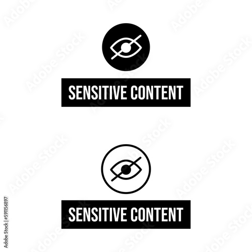 Sensitive content harmful not suitable icon label sign design vector