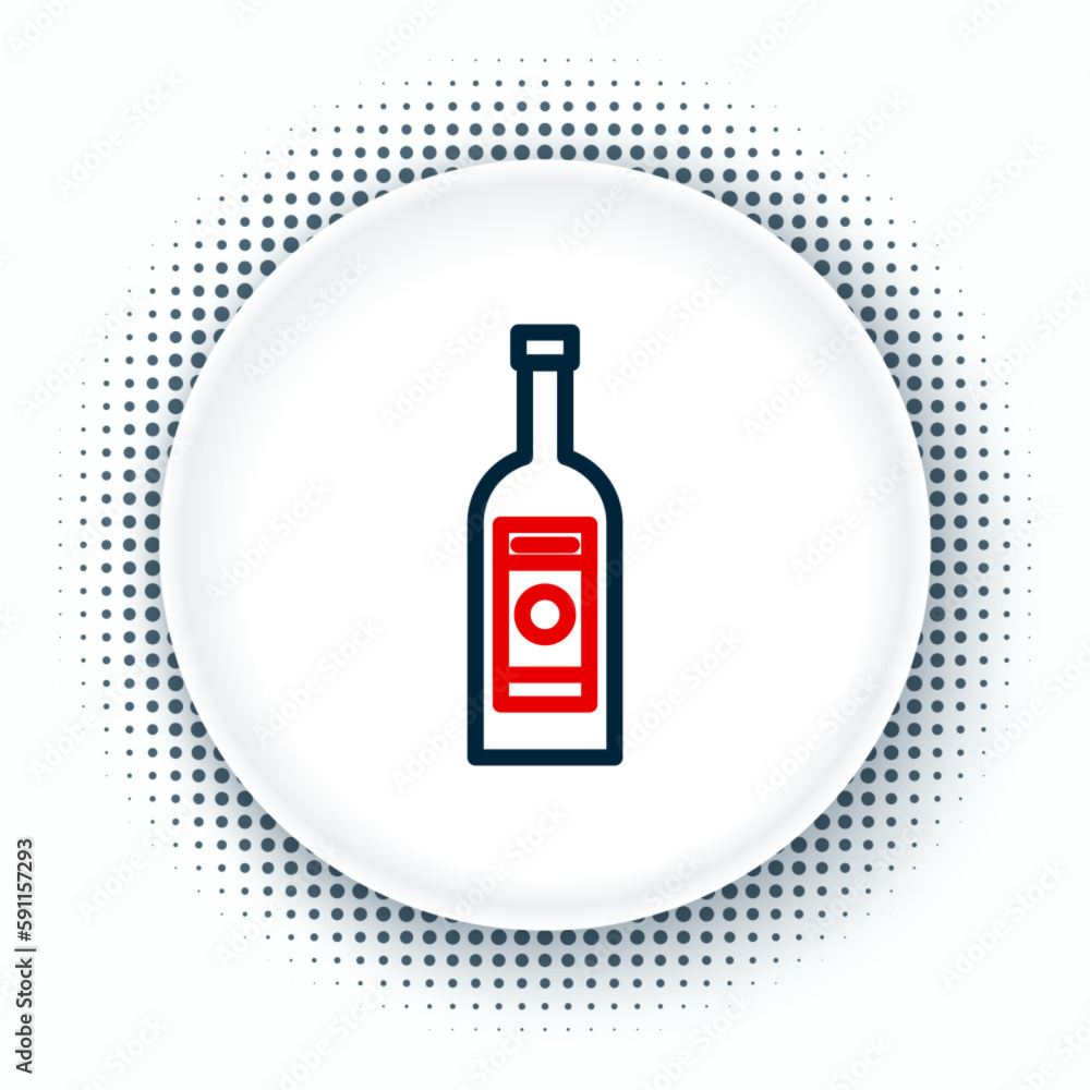 Line Glass bottle of vodka icon isolated on white background. Colorful outline concept. Vector Line Glass bottle of vodka icon isolated on white background. Colorful outline concept. Vector