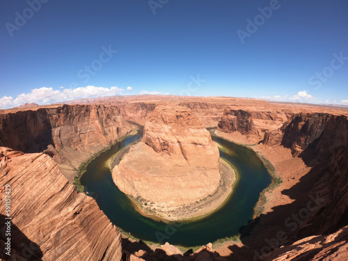 Horseshoe Bend on the Colorado River in Glen Canyon National Recreation Area, City of Page, Arizona, USA.