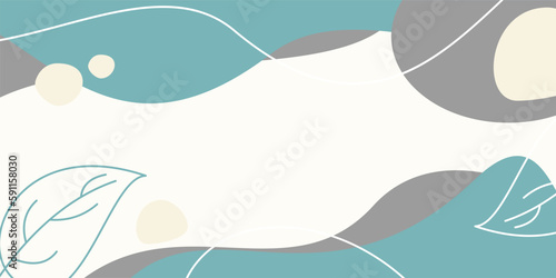 awesome color earth day background of abstract shapes, waves and leaves pattern with free space for text. Template for banners, posters, social media