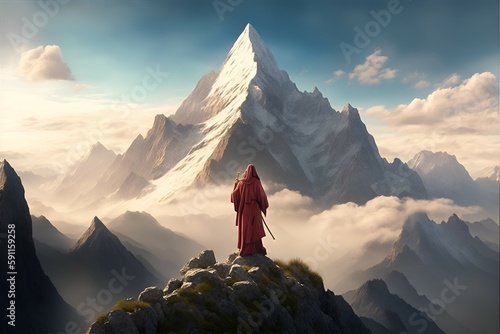 Dios sobre una montaña photo