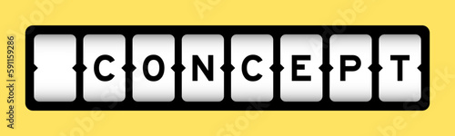 Black color in word concept on slot banner with yellow color background