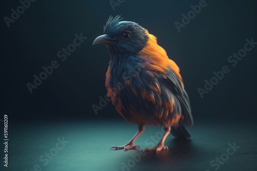 A minimalist illustration of a bird or animal, Generative AI