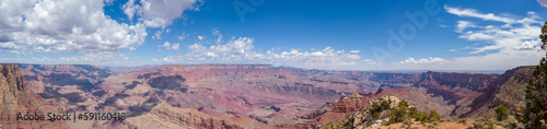 The South Rim of the Grand Canyon National Park, carved by the Colorado River in Arizona, USA. Unique natural geological formation. The Yaki Point.