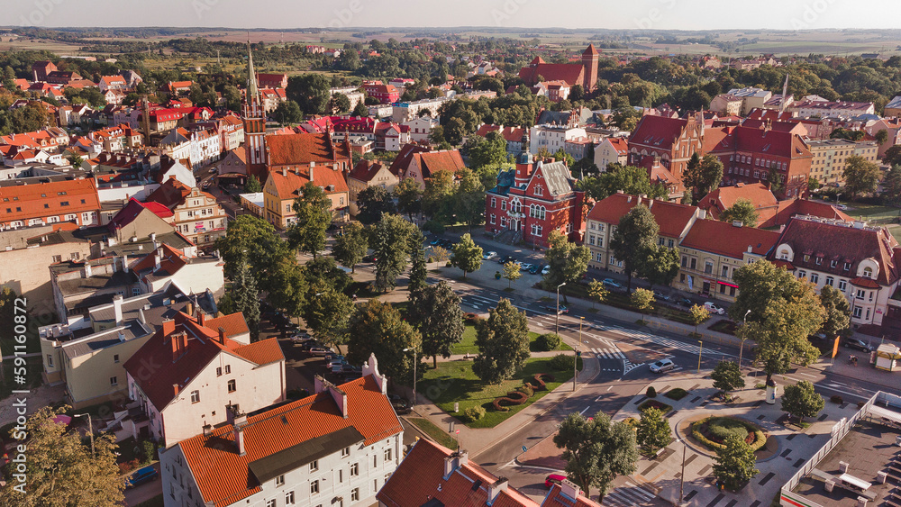 Naklejka premium panorama miasta z góry