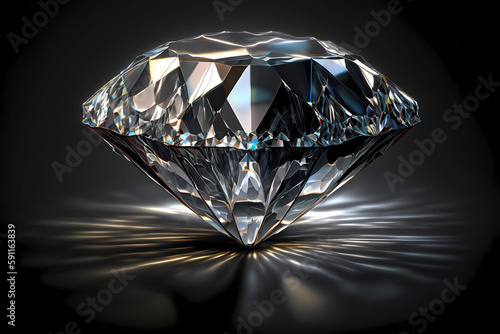 Macrophotography of diamond on black background